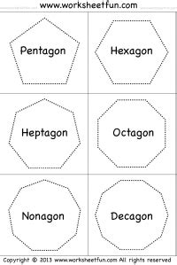 Shapes – Polygons – Pentagon, Hexagon, Heptagon, Octagon, Nonagon, Decagon- 11 Worksheets / FREE ...