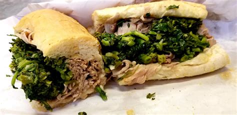 [I ate] roast pork with sharp provolone and broccoli rabe sandwich : food