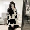 Korean Style Plaid Cute Oversize Sweater Dress – Miggon