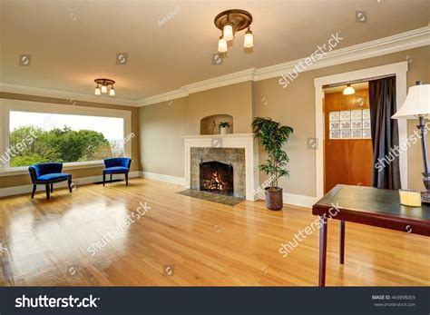 Empty Living Room Interior Fireplace Blue Stock Photo 469898069 | Shutterstock