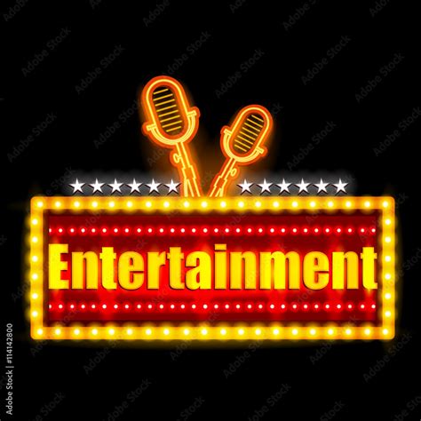 Neon Light signboard for Entertainment Banner Stock Vector | Adobe Stock