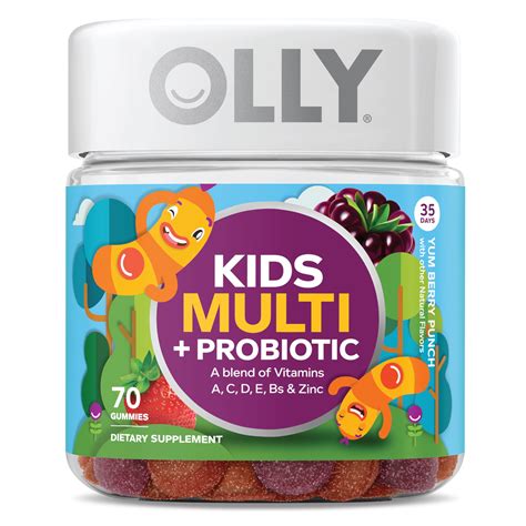 OLLY Kids' Multi + Probiotic Vitamin Gummies with Zinc, 70 ct - Walmart ...