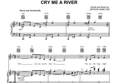 Michael Buble-Cry Me a River Free Sheet Music PDF for Piano | The Piano Notes