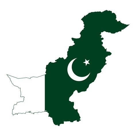 Pakistan National Flag Map Design, Illustration Of Pakistan Country ...