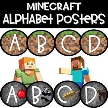 Minecraft Alphabet Posters Word Wall by Classroom Integrations | TPT