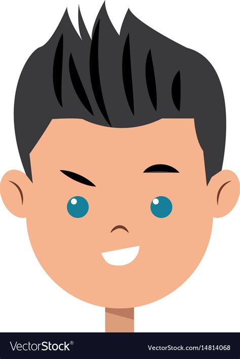 Cartoon character face boy children Royalty Free Vector