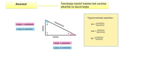 Tavaklase.lv - Taisnleņķa trijstūra elementu aprēķināšana