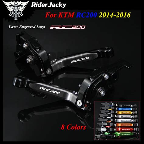 For KTM RC200 RC 200 2014 2016 2015 Titanium+Black New Logo Motorcycle CNC Accessories ...