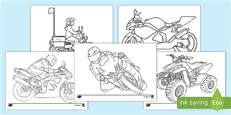 Motorbike Colouring Pages (teacher made) - Twinkl