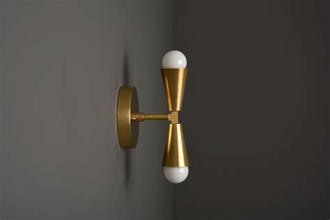 Modern Wall Sconce - Gold Sconce - Raw Brass Light - Mid Century - Modern - Industrial ...
