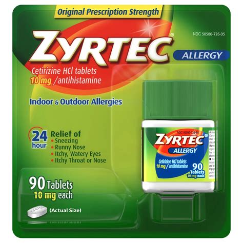 Zyrtec Allergy 24 Hour Relief Tablets - 10 mg - Shop Sinus & allergy at ...