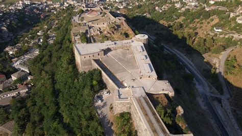 Gjirokastra Castle in Albania by Drone 6 26769596 Stock Video at Vecteezy