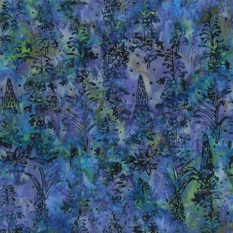 Hoffman Fabrics Ocean Blue Lupine Flower Batik Fabric F2029-73-Ocean ...