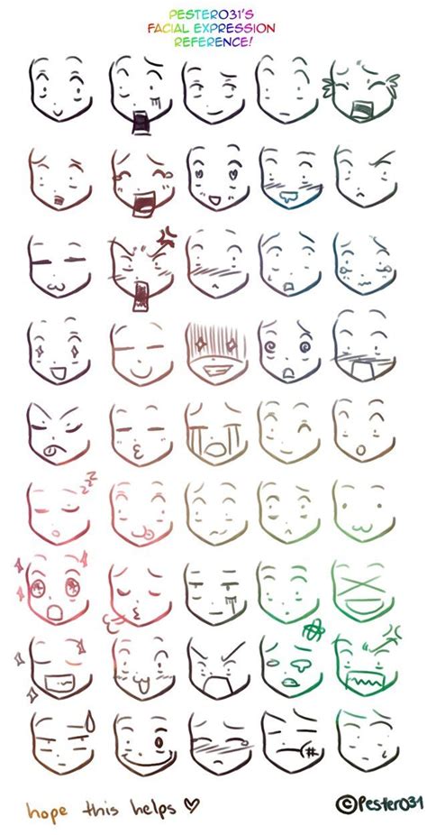 A reference on drawing chibi faces :3 | Drawing face expressions, Anime ...