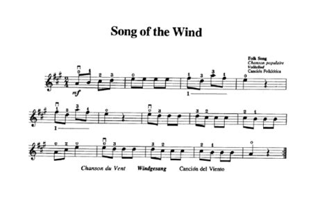 Aquí tenéis la partitura de la canción "Song of the Wind" para violín ...