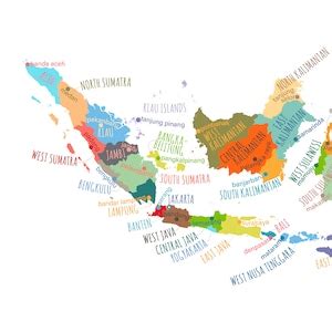 Indonesia Map, PRINTABLE Indonesia States and Capitals, Labeled ...