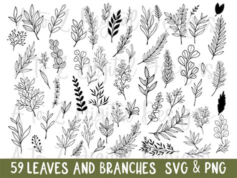 Leaves Svg 59 Leaves Svg Bundle Greenery Svg Leaf Border - Etsy