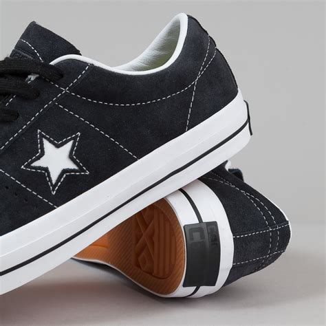 Converse One Star Pro Ox QS Shoes - Black / White | Flatspot