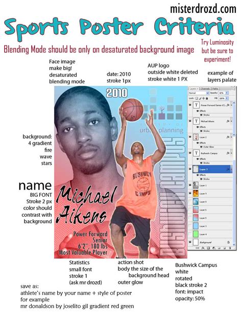 Graphic Design Projects: Assignment: sports poster instructions with ...