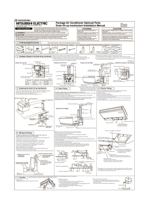 Mitsubishi RG79V973H01 Air Conditioner Installation Manual