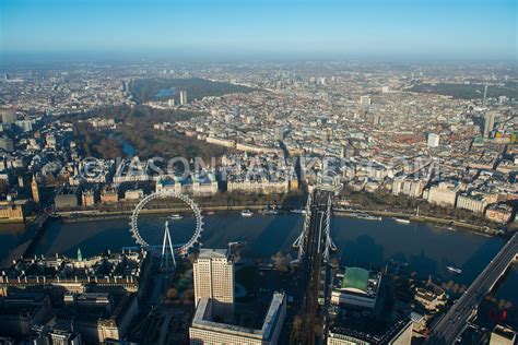 Aerial View. Aerial view of the London Eye, London . Jason Hawkes