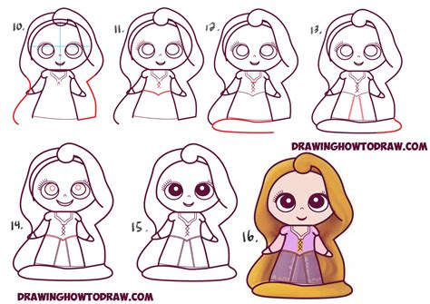 How to Draw Kawaii Chibi Rapunzel from Disney’s Tangled in Easy Steps – How to Draw Step by Step ...