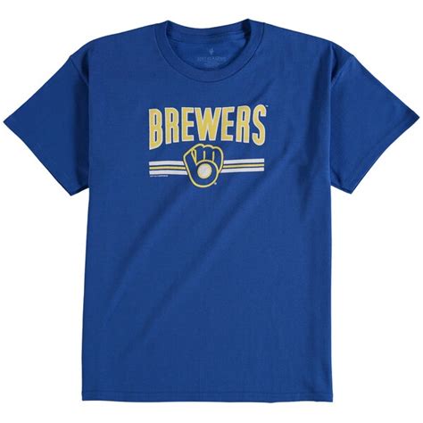 Soft as a Grape Milwaukee Brewers Youth Royal On Base Crew T-Shirt