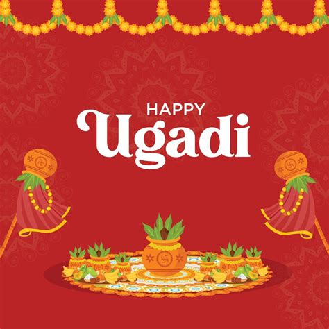 Happy ugadi festival wishes card banner design 2231383 Vector Art at Vecteezy