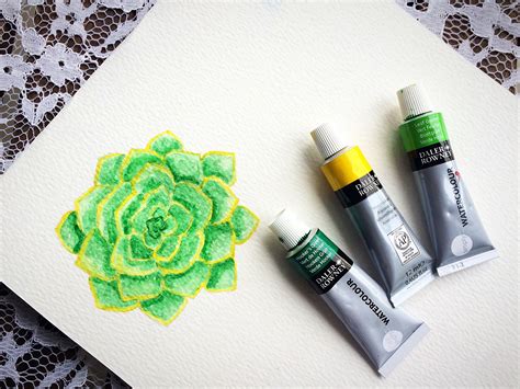 Watercolor succulent tutorial - Part 1 - Life-athon