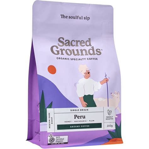 Sacred Grounds Single Origin Peru Ground Coffee 200g | Woolworths