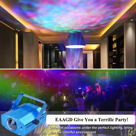 EAAGD Party Strobe Lights, 7 color Ocean Wave Projector Stage Halloween Christmas Rgb Led Par ...