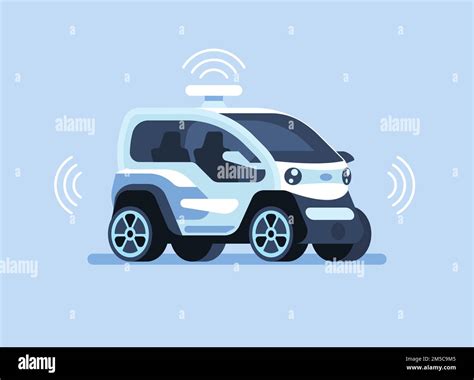 Autonomous self-driving Smart Car Automobile sensors Driverless vehicle Vector illustration ...