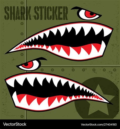 Flying tiger shark sticker Royalty Free Vector Image