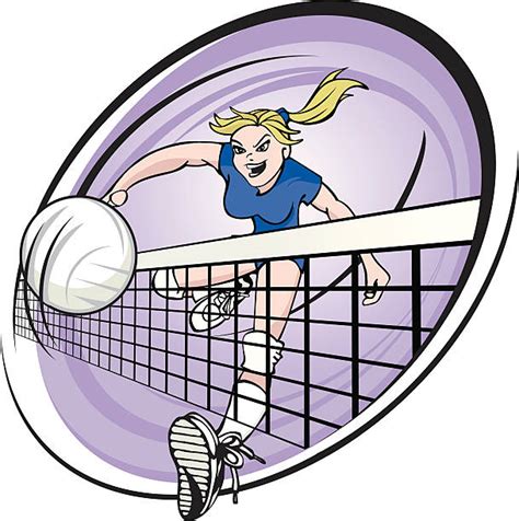 Cartoon Of A Volleyball Spike Stock Photos, Pictures & Royalty-Free ...