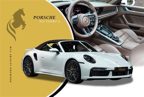 Porsche 911 Turbo S Cabriolet in white - Dourado Luxury Cars