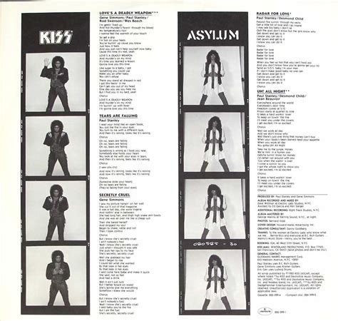 KISS Asylum American Album Cover Gallery & 12" Vinyl LP Discography ...