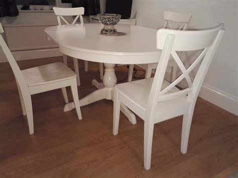 IKEA Dining Room Set, Ingatorp Table, Ingolf Chairs, excellent condition, White | in Hockley ...