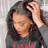Cute Short Bob Curly 13×4 Lace Front Human Hair Wigs Jerry Curly Wave – Remy Forte