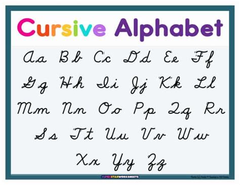 Cursive Alphabet - Superstar Worksheets