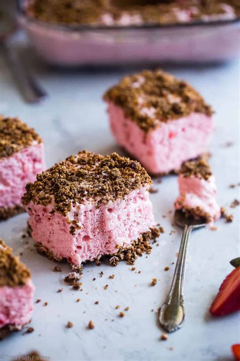 Healthy Frozen Strawberry Dessert Recipe | Food Faith Fitness