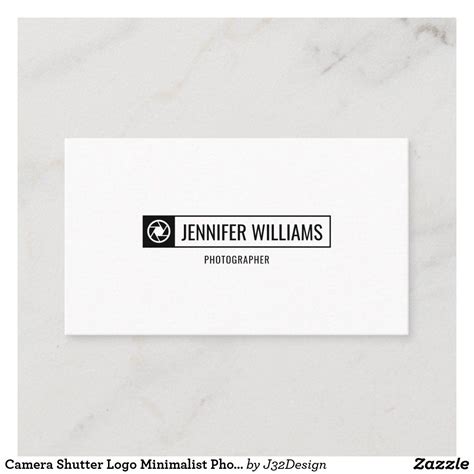 Camera Shutter Logo Minimalist Photographer Business Card | Zazzle | Photographer business cards ...