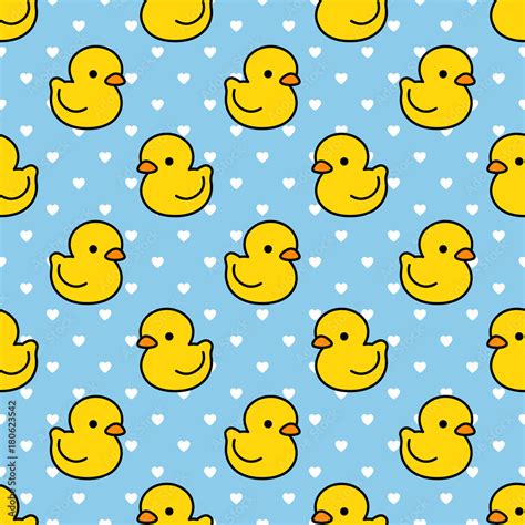 Cartoon Cute Duck Seamless Pattern Vector Stock Vector | Adobe Stock