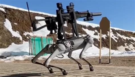 Check Out This Robot Dog With A Machine Gun Completely Annihilating A Target