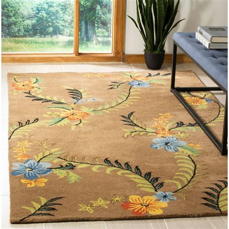 Safavieh Handmade Soho Mareka Floral N.Z. Wool Rug 9'6" x 13'6" 10' x 14' Indoor Living Room ...