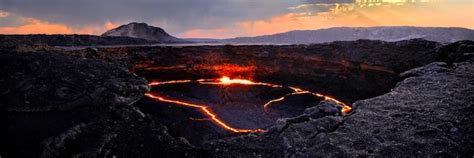 Premium Photo | Lava lake of erta ale active volcano