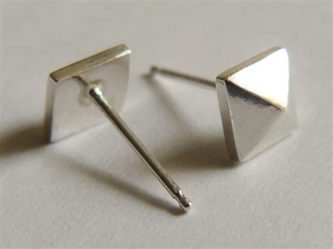 Sterling Silver Faceted Pyramid Earrings » Hook & Matter: handmade modern jewelry from brooklyn, ny