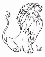 Lion Roaring sketch template