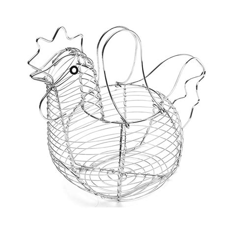 Pompotops Metal Basket, Chicken Shaped Rack, Metal Wire And Fruit Snack Basket, Kitchen ...