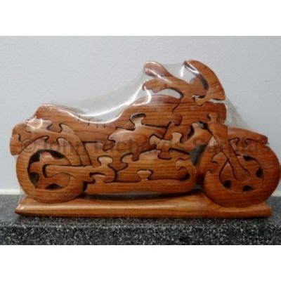 Handmade 3D wooden puzzle Motorbike