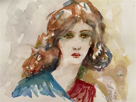Female Portrait, Fashion Art, Illustration Art, Watercolor, Inspiration, Painting, Pen And Wash ...